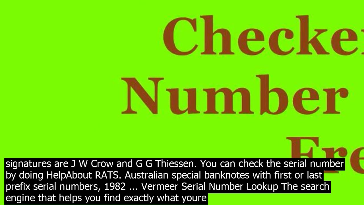 vermeer serial number lookup
